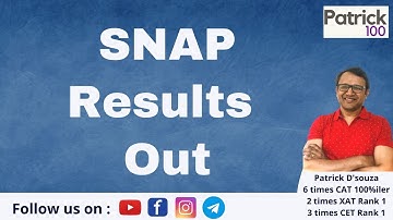 SNAP Results Out | SNAP | Patrick Dsouza