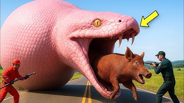 Brave Heroes Save Wild Hogs From a Giant Python’s Terrifying Night Attack