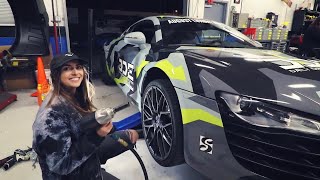 SHE DELETED THE TRACTION CONTROL AND DID DONUTS IN R8 SUPERCAR!