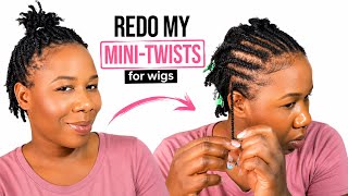 I Redid My Mini Twists for a Flatter Wig Install! 😍 Protective Style Tutorial