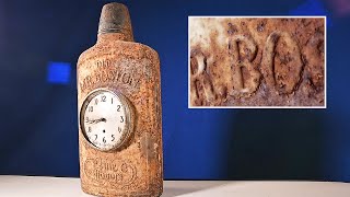 Restoration: Rusty Giant Advertising Flask and Clock – Old Mr. Boston