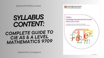 SYLLABUS CONTENT: Complete Guide to CIE AS & A Level Mathematics 9709