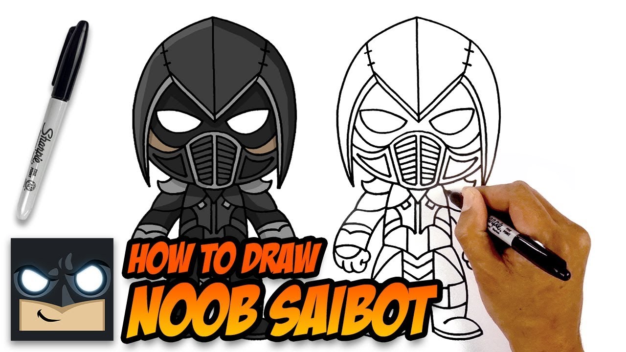 How To Draw Mortal Kombat Noob Saibot Step By Step Tutorial Youtube - buff roblox noob drawing roblox pokemon
