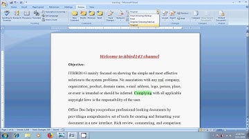 Word 2007: How to use Track Changes in Word