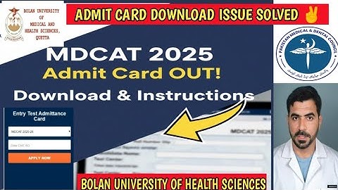 MDCAT 2025: BUMHS Admit Card Download & Instructions | Bolan University Roll Number Slip 2025