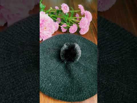 Black Beret🖤#handmade #kniting