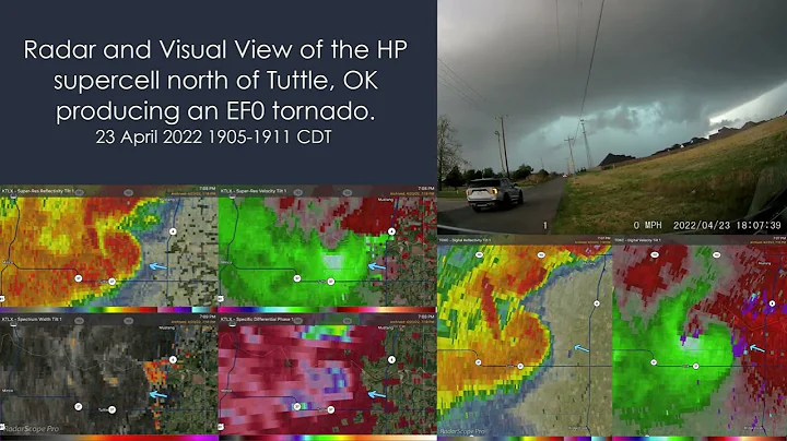 Radar And Visual View Of The Minco To Tuttle Supercell Of 23 April 2022