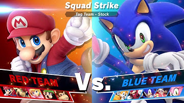 Team Mario vs Team Sonic Squad Strike: SSBU Mods Quickie