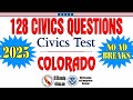 128 Civics Questions for US Citizenship Test 2025 Colorado