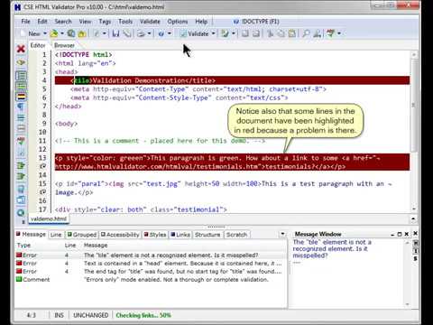Validating a document with CSS HTML Validator - YouTube