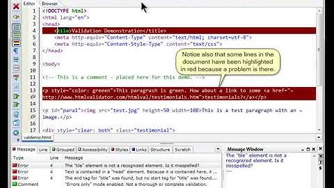 Validating a document with CSS HTML Validator