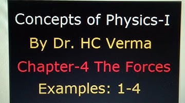 Concepts of physics-I (By Dr. HC Verma) Chapter-4 (The Forces) Examples : 1 to 4  #jee #neet #cbse
