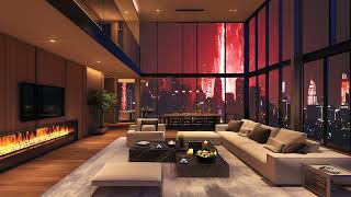 Cozy Luxury Apartment with Soothing Saxophone Jazz Music & Gentle Jazz Instrumental for Relaxation