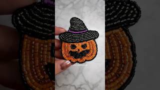 Pumpkin Brooch 🎃 #halloween #diy #beads #diycrafts #shorts #pumpkin