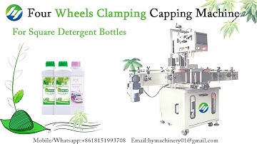 Four Wheels Clamping Capping Machine for Detergent Square Bottles
