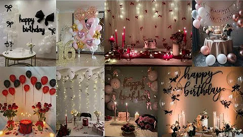 🌹🎀Simple & Creative Birthday Decoration ldeas At Home/Balloon Decoration/Decor/Birthday Decoration