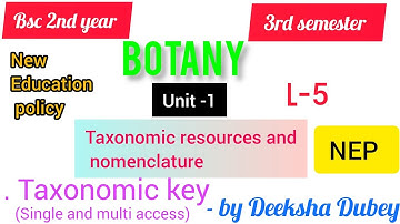 Taxonomic key- taxonomic resources BSc 3rd semester Botany New Education policy #bscbotany#3rdsembsc