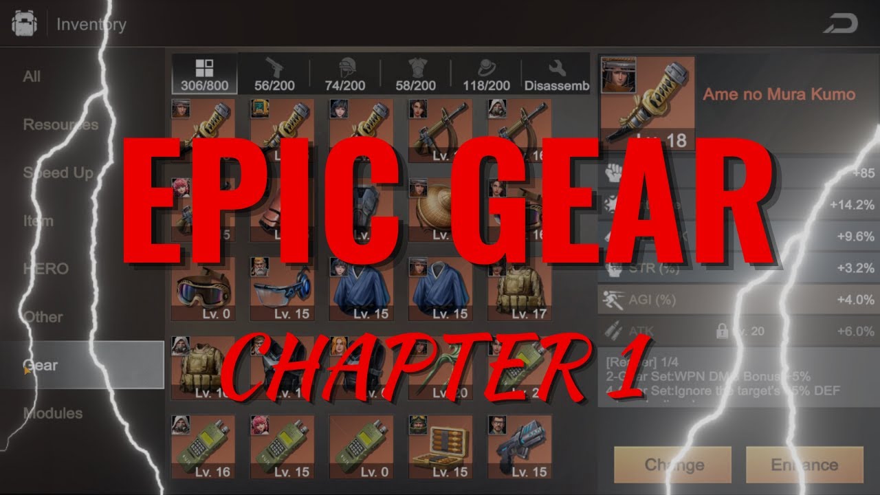 Epic Gear Guide Chapter 1 Gear Factory Materials, Trade, and Last Fortress