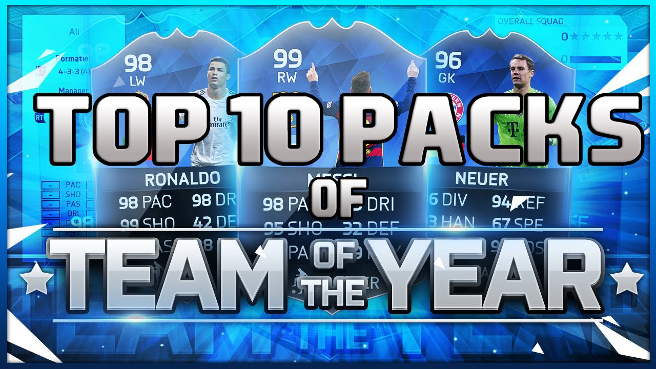 TOP 10 PACKS OF TEAM OF THE YEAR | FIFA 16