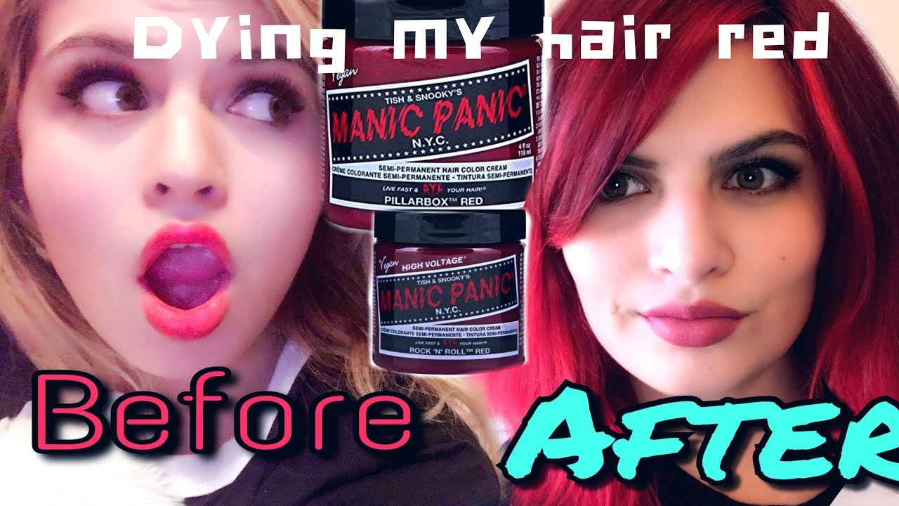 Dying my hair redmanic panic rock n roll red & pillarbox red hair dye review YouTube