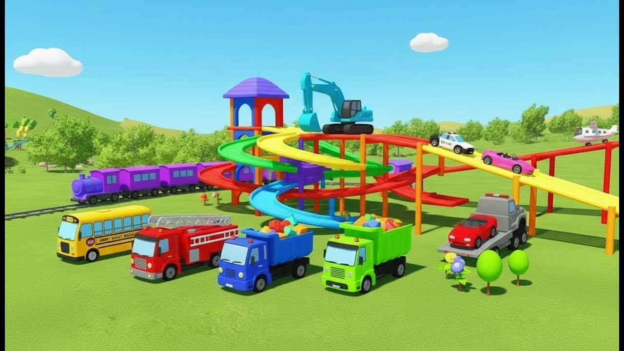 FS22 Heavy Transport: Police Vehicles, Excavator, and Concrete Mixer Delivery