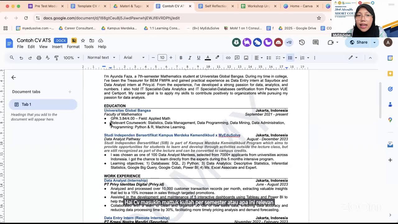 H  - 3 Short course Persiapan Masuk Dunia Kerja