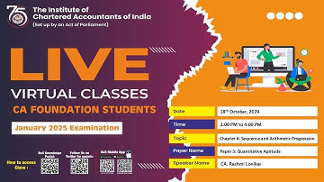 Foundation Paper 3: QA | Topic: Ch6: Sequence and Arithmetic Progression | Session 2 | 18 Oct, 2024