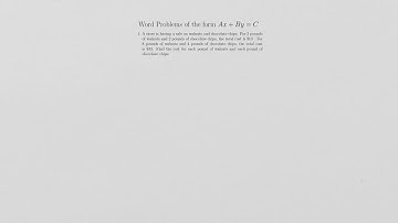 Word problems Ax+By=C