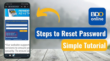 How to Reset Password BDO Online !