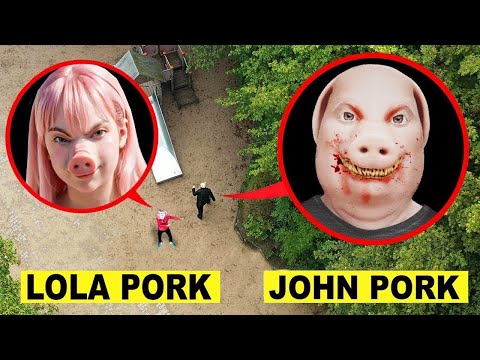 DOMUZ ADAM JOHN PORK VE SEVGİLİSİ LOLA PORK DRONE KAMERALARINA YAKALANDI !! (GERÇEK HAYATTA)