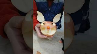 Amazing Apple Transformation|Teddy BearFruit Carving#FruitArt Challenge|AppleTeddy BearCarvingDesign