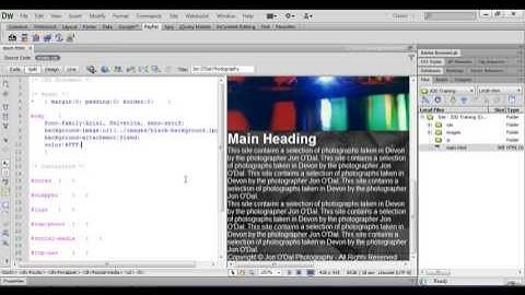 21 Applying a Background Image Dreamweaver Web Design Project 1