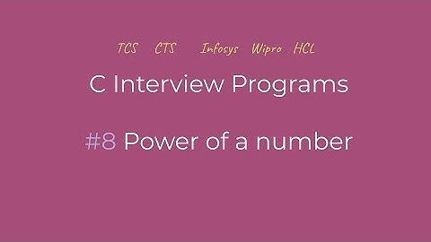 Power of Number Program in C | C Interview Programs | Logic First Tamil