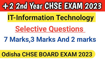 IT-Information Technology Selective Long and Short Question||CHSE EXAM2023||+2 Science