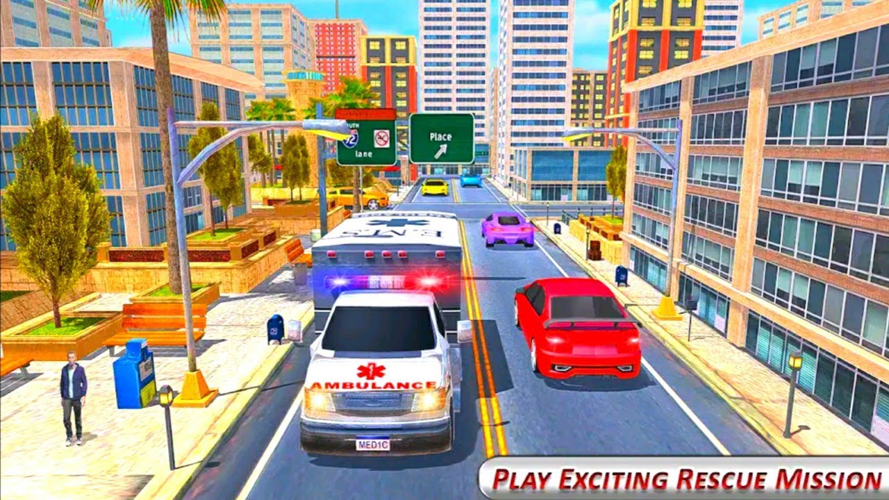 Real City Ambulance Simulator & Rescue। Ambulance Rescue Games। Ambulance Driver