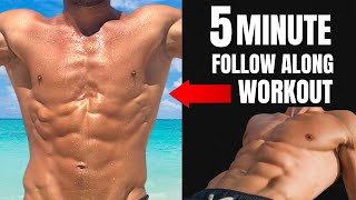 5 MINUTE PERFECT ABS WORKOUT( NO EQUIPMENT NEEDED!)