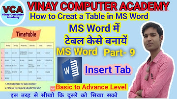 ms word part 9| insert tab| table बनाना सीखें | Complete Design & Layout Tab of Table in Full Detail