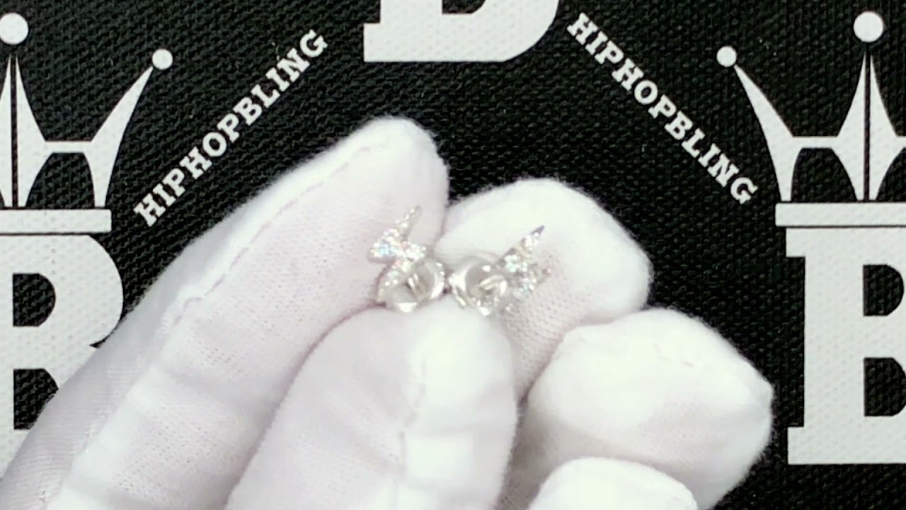 Lightning Bolt CZ Iced Out Earrings .925 Sterling Silver | Hip Hop Bling Jewelry