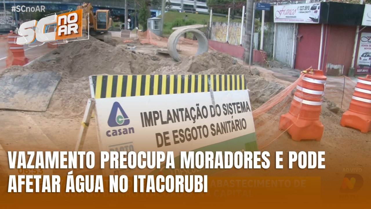 Itacorubi tem vazamento que pode comprometer abastecimento de água