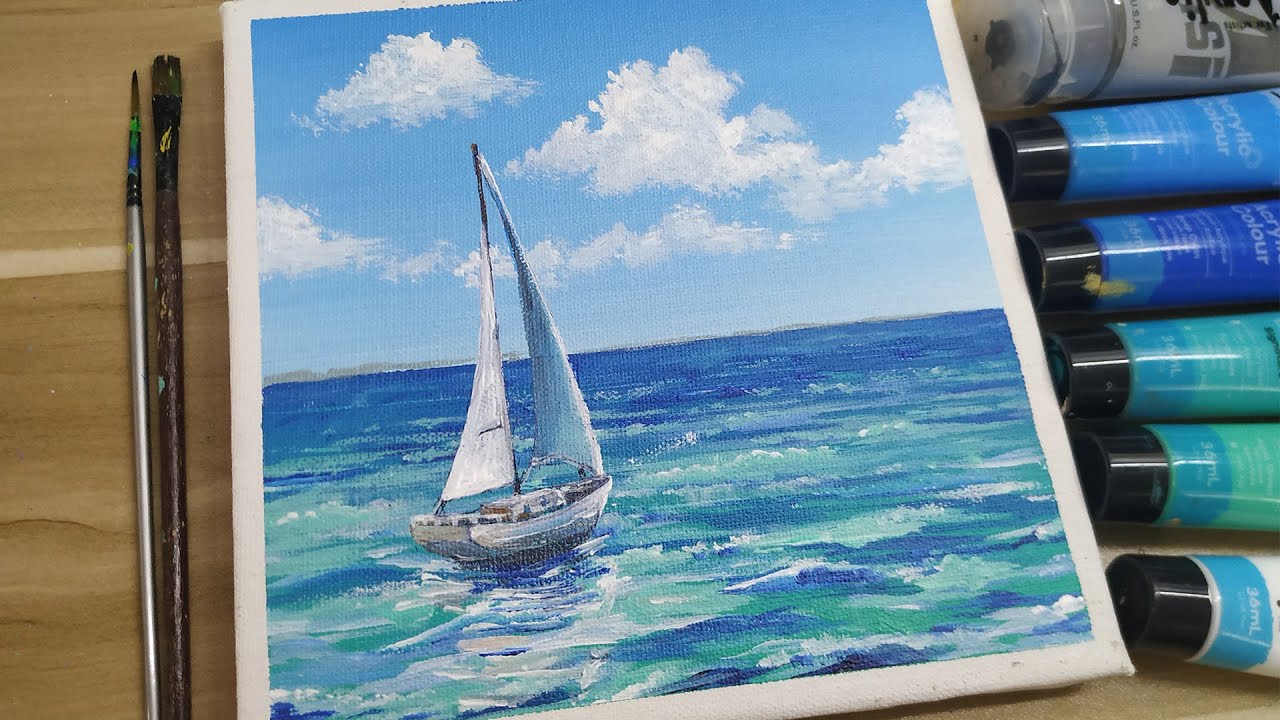 how to paint a sailboat in the distance