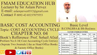 Cost Accounting- Ch No04-Cac- Problem 4-10 Cac Entries Lect Sir Aslam Pervez