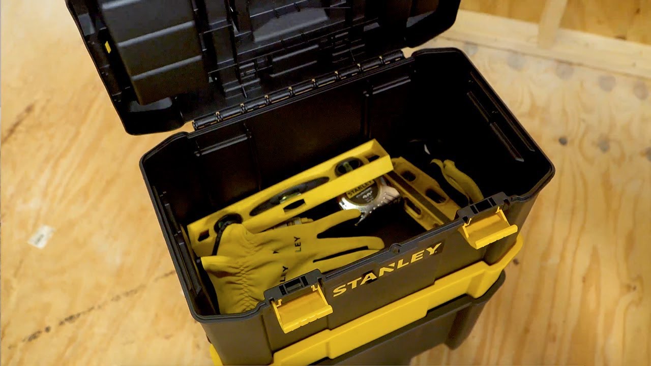 NEW Stanley 3-in-1 Rolling Tool Box Organizer Portable Workshop Cart Storage Bin