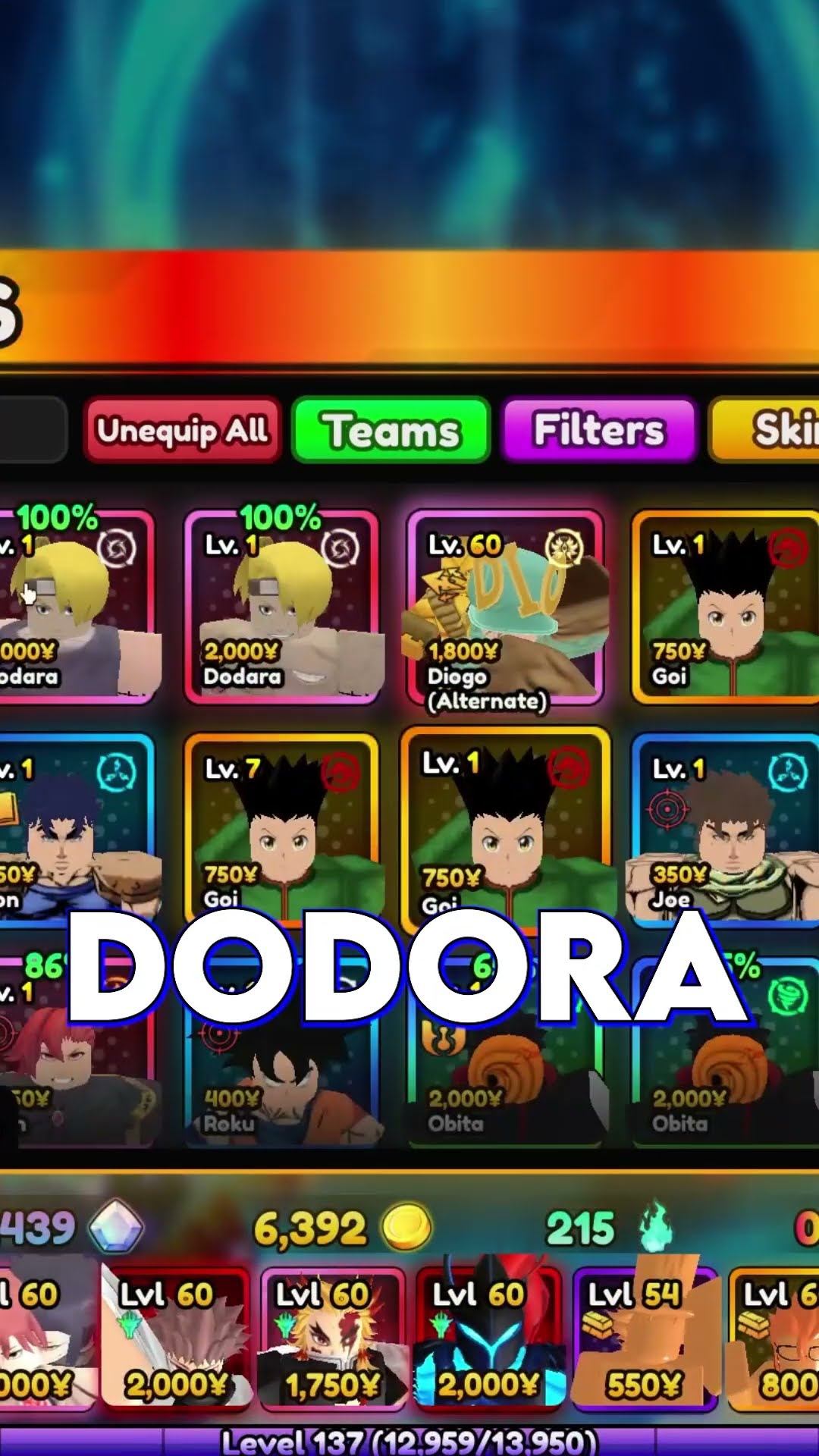 I Evolved New Dodora Explosive Battlepass Tier 50 Unit In Anime Vanguards!