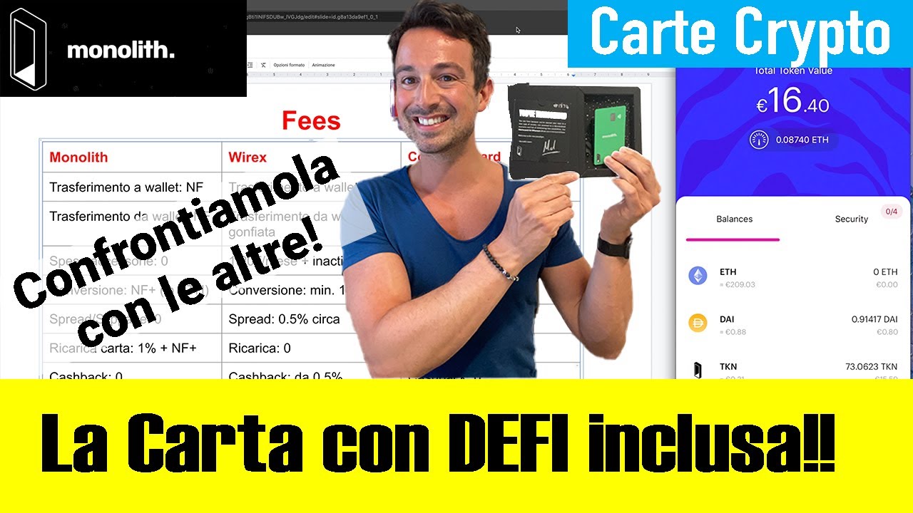 La CARTA CRYPTO con DEFI integrata: Ecco MONOLITH!