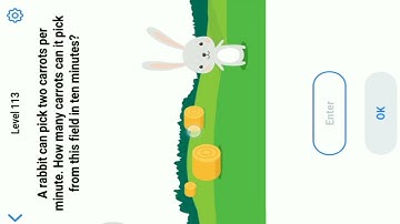 Easy Game Level 113 || A Rabbit Can Pick Two  Carrots Per Minutes, How Many Carrots Can It Pic From,