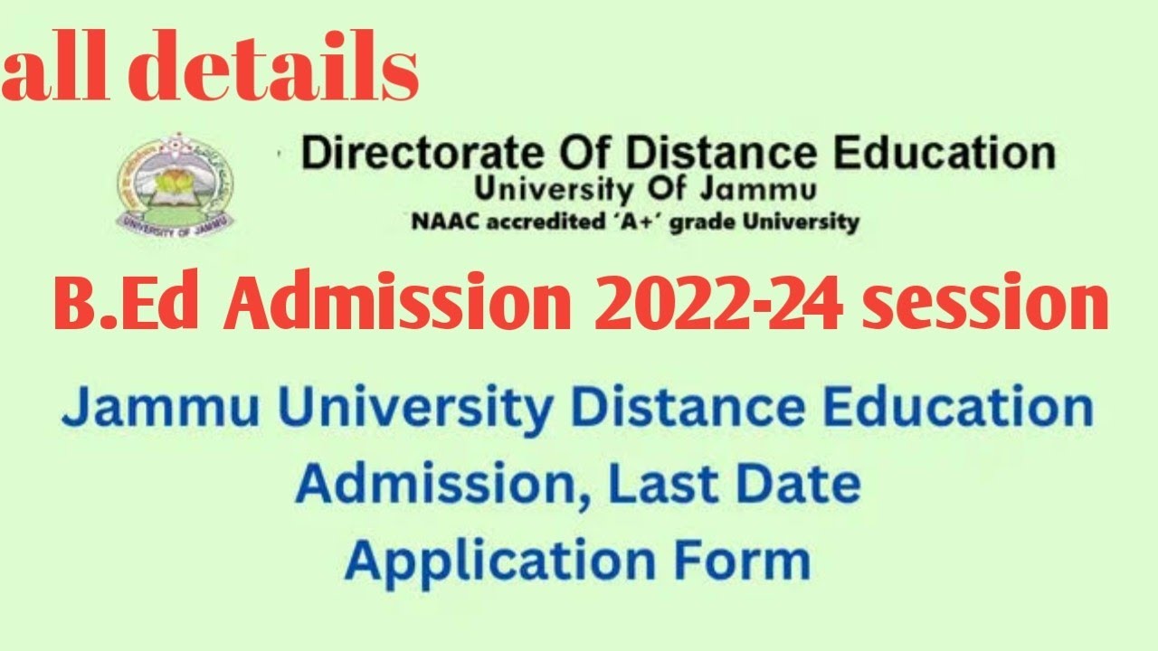 jammu university distance education admission 2022