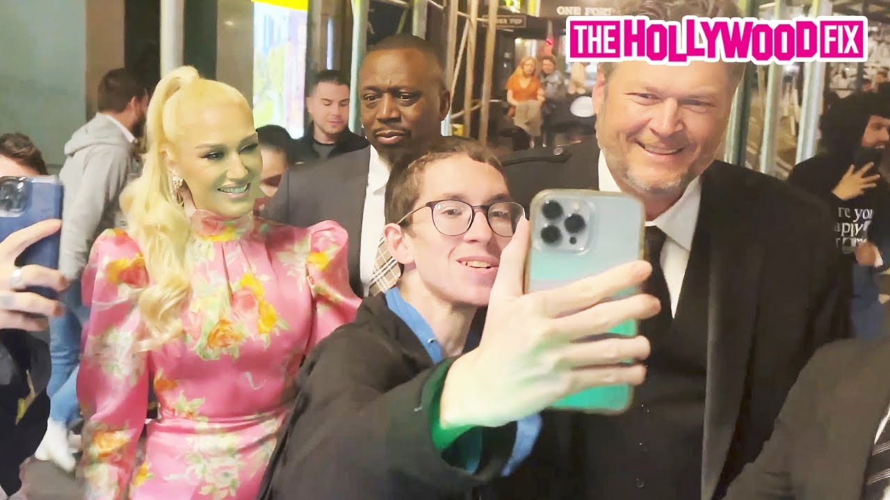 Gwen Stefani & Blake Shelton Are Mobbed By Fans While Leaving The 2022 Matrix Awards In New York, NY