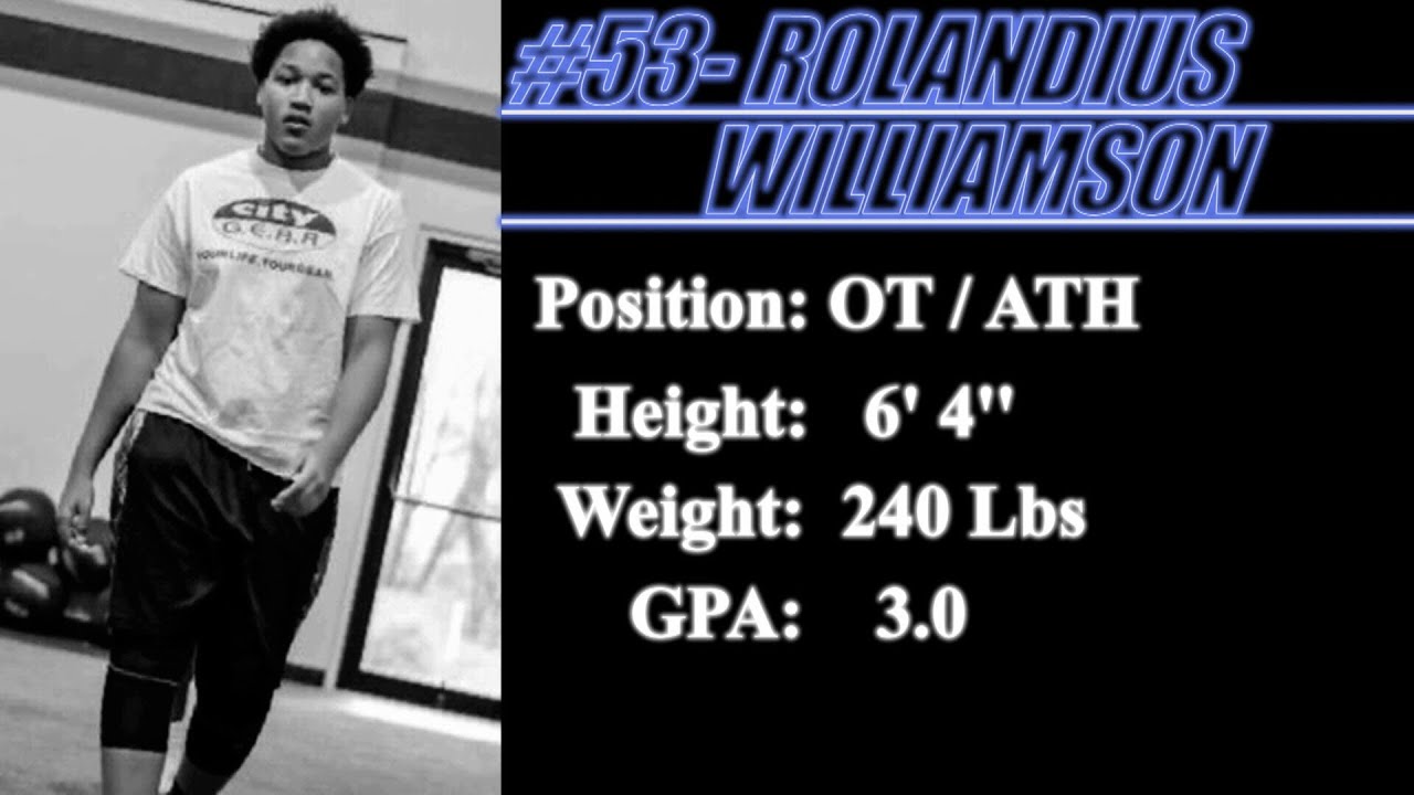 2021 Street Light Recruiting OL T Rolandius Williamson 6 4 240 2021 Street Light Recruiting OL T Rolandius Williamson 6 4 240