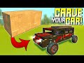 We Carved Our Cars From A Cardboard Block And Raced Them! - Scrap Mechanic Multiplayer Monday