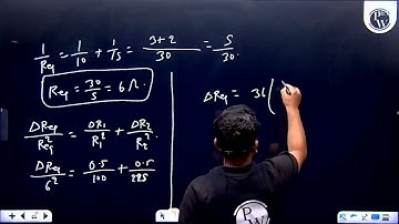 Two resistances are given as R1=(10±0.5)Ω and R2=(15±0.5)Ω. The percen....